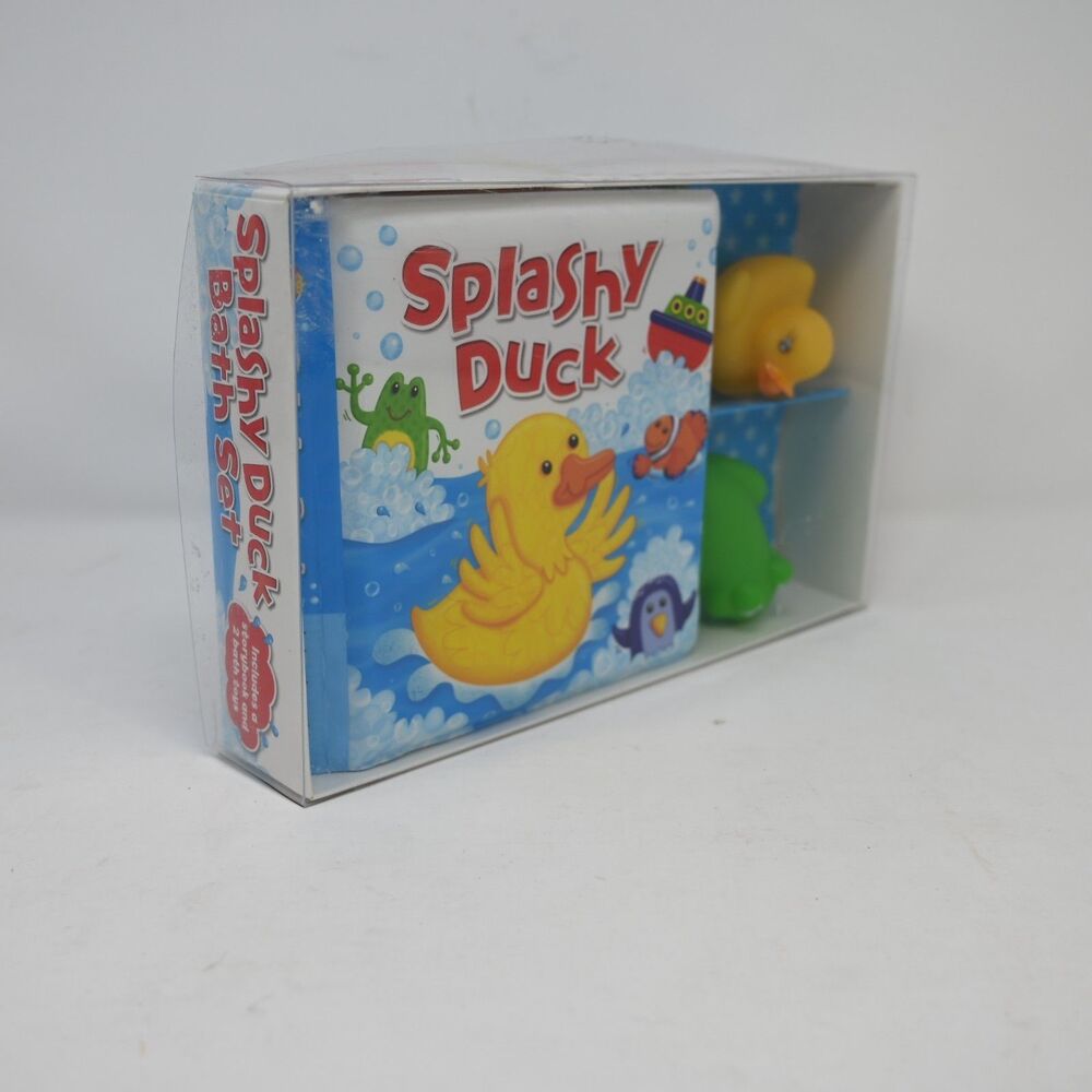 Splashy Duck Bath Set Book w Duck Frog Toys Igloo Books New